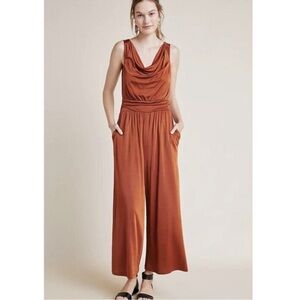 Anthropologie Maeve Enchantment Wide Leg Jumpsuit Bronze XS